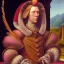 Placeholder: Pink parrot Renaissance style