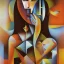 Placeholder: picasso abstract brown woman lying more cubism