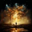 Placeholder: create a wonderful quality painting of an elegant woman walking with a dog and a child at sunset, digital painting in harsh light, atmospheric. Digital Painting, Atmospheric Artwork, Dramatic Artwork, Background Artwork, , Dreamy Digital Painting, Digital Art Image, , Stunning Digital Color, 24K