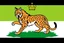 Placeholder: a lynx in a royal lion position like on flags or crests, vector