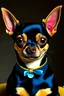 Placeholder: illustration of a chihuahua like james bond