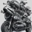 Placeholder: technical concept study, pencil sketch, motorcycle inspired the BMW R 90, From the side