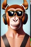 Placeholder: monkey with sunglasses and headphones