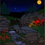 Placeholder: Colourful, peaceful, Egon Schiele, Max Ernst, night sky, rocks, trees, flowers, one-line drawing, sharp focus, 8k, deep 3d field, intricate, ornate