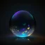 Placeholder: 3d holographic sphere shape isolated on infinite dark background, glow, glass effect, 4k.