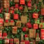 Placeholder: christmas ambience, african, kente, kente ribbon, kente boxes, clothing, african patterns, thread, embroidery, cinema 4d render, high detail