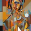 Placeholder: picasso abstract brown woman lying more cubism