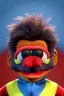 Placeholder: Waist up muppet Portrait, Nicolas maduro us muppet doll, Venezuelan president, tracksuit red blue and yellow, mustache, photo studio, red background, unreal engine 5, concept art, art station, ray tracing, lumen lighting, ultra detail, volumetric lighting, 3d.