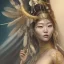 Placeholder: a wonderfull japanese woman, curves, indigenous clothing, silver long hair, hair covering one eye, ultradetailed fine art photo of a indian weet face portrait, 3 0 mm lens, golden ratio composition, detailed face, studio photography, very detailed,masterpiece, artstation, 8 k, highly coherent