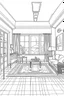 Placeholder: Outline art, house interior design, living room, no shading, no lines, cartoon style, --ar 9:11