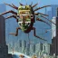 Placeholder: A giant robotic insect monster attacking New York by Chris foss