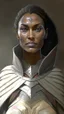 Placeholder: A tall human woman with tanned skin. Her face, marked by the years, always has a smirk on it, showing her superiority in the eyes of the others. She is dressed in grey armor and wears a cape.