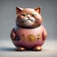 Placeholder: a whimsical adorable toy coin safe which is shaped like a fat cat, complex contrast, realistic, concept art