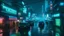 Placeholder: Cyberpunk Seoul, 2400 year, night, rain, streets, cars, people, buildings, blue green neon lights