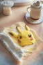 Placeholder: cute and nice faced marzipan Pikachu on a lace blanket on a kitchen table