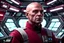 Placeholder: star wars bald male scientist in profile in burgundy old republic uniform inside a laboratory on a space station, head and shoulders portrait centered, hyper-detailed, dynamic lighting, hyper-detailed background, 8k resolution, volumetric lighting, light skin, in profile