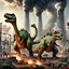 Placeholder: Dinosaurs constructing a power plant.