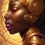 Placeholder: sango fantasy, fantasy magic, intricate, sharp focus, illustration, highly detailed, digital painting, concept art, matte, masterpiece head sexy front view black African beauty space lady gold carp skin one head African space night