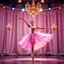 Placeholder: create of a beautiful balerina in pretty clothing in a modern cifi stage in her performance cinamatic lights .