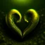 Placeholder: two hearts, dark green and yellow colours, fantasy atmosphere