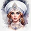 Placeholder: watercolor drawing of a Russian kokoshnik with pearls on a white background, Trending on Artstation, {creative commons}, fanart, AIart, {Woolitize}, by Charlie Bowater, Illustration, Color Grading, Filmic, Nikon D750, Brenizer Method, Perspective, Depth of Field, Field of View, F/2.8, Lens Flare, Tonal Colors, 8K, Full-HD, ProPhoto RGB, Perfectionism, Rim Lighting, Natural Lighting, Soft Lighting, Acc