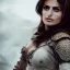 Placeholder: best quality, realistic lighting, masterpiece portrait of Penélope Cruz, details, light dusting of freckles, cowboy shot from above, simple chain hauberk, warhammerVector art matte painting digital illustration 3D shading CryEngine Behance HD 3Delight