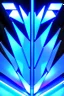 Placeholder: neon blue, flying parts of armor in form of triangles, cyber armor, geometric patterns on armor, male, orbiting triangle