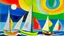 Placeholder: White pirate ships flying in the sky painted by Alexej von Jawlensky