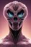 Placeholder: black male African alien, cracks in the voodoo head, wicked, diamond eyes, crown, blood, 8k, finely detailed, photo realistic, Boris Vallejo style turquoise skull head gold dragon space alien rain skeleton gold tooth silver helmet silver space suit spaceships