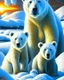 Placeholder: Oso polar con sus cachorros en la nieve obra de arte pintura al óleo colores contrastantes nítido impactante hiperdetallado sombras 3D hiperrealista coherente clima soleado nubes iluminación cinematografica 8k