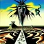 Placeholder: Unsettling, zero Sorrow, One Slip Momentary Lapse of Reason, Pink Floyd movie poster, by Gerald Scarfe and Gene Davis and Phlegm, acid wash mind-bending illustration; asymmetric, dark shines war, sinister