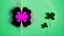 Placeholder: rave poster with Four-leaf clover and laser