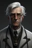 Placeholder: A crazy submarine doctor, young german with white hair. realistic grimdark.