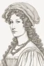 Placeholder: portrait of a renaissance woman botticelli style on a white background