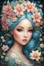 Placeholder: a painting of a woman with flowers in her hair, by Jeremiah Ketner, by Audrey Kawasaki, beautiful fantasy art portrait, by Juliette Wytsman, woman in flowers, by nicoletta ceccoli, beautiful fantasy portrait, by Jeka Kemp, by Melissa Benson, inspired by Jeremiah Ketner, girl in flowers, graphic artist magali villeneuve, anna dittman