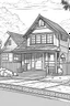 Placeholder: Outline art, house design, garage, no shading, no lines, cartoon style, --ar 9:11
