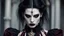 Placeholder: vampire goth fashion, women and men pale face, black hair dark make up, in renesaince vampire goth clothes and jewelry, black, silver, gold, burgundy fashion colors, High detailed, sharp focus, looking at the camera, cinematic, masterpiece, high realistic, fashion photo