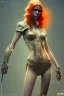 Placeholder: painting of a tall elven young woman with short light orange hair and freckles on the cheak bones and tall body of a topmodel light clothes, full body, ultra realistic, concept art, intricate details, eerie, highly detailed, photorealistic, octane render, 8 k, unreal engine. art by artgerm and greg rutkowski and charlie bowater and magali villeneuve and alphonse mucha