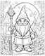 Placeholder: B/W outline art,coloring book page, full white, super detailed illustration for adult, "Magical Moments: Gnome Coloring Love", crisp line, line art, high resolution,cartoon style, smooth, law details, no shading, no fill, white background, clean line art,law background details, Sketch style.