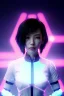 Placeholder: portrait, Asian cyborg woman, ghost in the shell style :: symmetry photography, cyberpunk style, pink hair, makeup, long line eye, light iris, :: black samurai armor, japanese traditional pattern, wires and circuits, pink, white, black :: cinematic, Ultra realistic, dark scene, soft color, highly detailed, unreal engine 5, RTX, ultra detail, 3d, finely drawn, high definition.