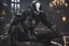 Placeholder: Venom machine in nier automata artstyle, halloween them, winter, close picture, fantasy world, intricate details, highly detailed, high details, detailed portrait, masterpiece,ultra detailed, ultra quality