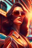 Placeholder: supper star, detailed face. Beautiful woman. big retro sunglasses, Full body ,standing pose,highly detailed, hyperdetailed standing on street, complex, 8K, HD