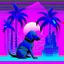 Placeholder: A 2D Vaporwave would depict the robotic dog from Doctor Who in bright neon purples, pinks, and blues, with digital glitch patterns, gradient transitions, and a retro-futuristic background of grid patterns, pixel art palm trees, and Japanese kanji characters, blending K-9’s boxy, angular form with the nostalgic and surreal aesthetics of vaporwave.