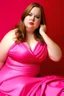 Placeholder: hot fat girl in pink satin dress