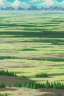 Placeholder: A panoramic view of post-apocalyptic Alberta with scattered biodomes amidst vast expanses of a dust desert. The dome structures, glistening under the harsh sun, appear as lush green oases in the desolate landscape.