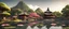 Placeholder: japan temple panda Buddha peace love pond dark theme 3d cartoon