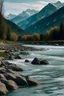 Placeholder: River with mountain