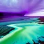 Placeholder: beautiful turquois sky violently exploding and bleeding out dirty upstream colors of purple, green, and brown, surreal, dreamlike