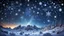 Placeholder: picture of a starry sky filled with large, intricately detailed snowflakes; vibrant, wide-angle, large depth-of-field, photorealistic, hyperrealistic