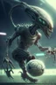 Placeholder: Alien playing football ,highly detailed, artstation, sharp focus,4k